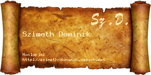 Szimeth Dominik névjegykártya